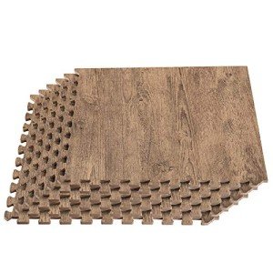 Farmhouse Wood Grain Foam Floor Tiles - 48 Sq Ft