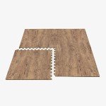 Farmhouse Wood Grain Foam Floor Tiles - 48 Sq Ft
