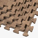 Farmhouse Wood Grain Foam Floor Tiles - 48 Sq Ft
