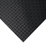 Diamond-Plate Rubber Flooring Rolls - Black 3mm x 4ft