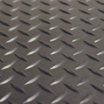 Diamond-Plate Rubber Flooring Rolls - Black 3mm x 4ft