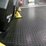 Diamond-Plate Rubber Flooring Rolls - Black 3mm x 4ft