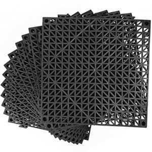 MYFAMIREA 12-Pack Non-Slip Rubber Floor Tiles