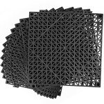 MYFAMIREA 12-Pack Non-Slip Rubber Floor Tiles
