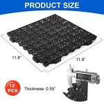 MYFAMIREA 12-Pack Non-Slip Rubber Floor Tiles