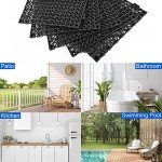 MYFAMIREA 12-Pack Non-Slip Rubber Floor Tiles
