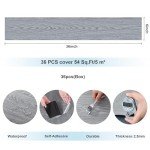 36 Pack Peel and Stick Wood Grain Floor Tiles
