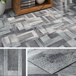 Livelynine Gray Peel and Stick Vinyl Floor Tiles
