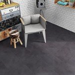Charcoal Grey Peel and Stick Vinyl Floor Tiles