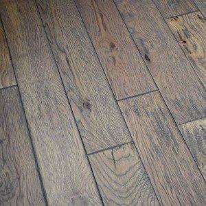 Hickory Hand-Scraped Solid Wood Floor Sample - Greystone