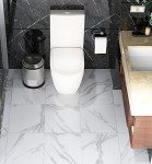 Grey and White Peel and Stick Vinyl Floor Tiles