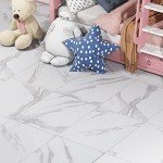 Grey and White Peel and Stick Vinyl Floor Tiles
