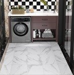 Grey and White Peel and Stick Vinyl Floor Tiles