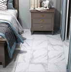 Grey and White Peel and Stick Vinyl Floor Tiles