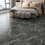 Peel and Stick Black Grey Marble Floor Tiles