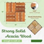 10 PCS Premium Acacia Interlocking Deck Tiles