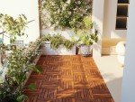 10 PCS Premium Acacia Interlocking Deck Tiles