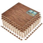 Wood Grain Interlocking Foam Floor Tiles - 96 Sq. Ft