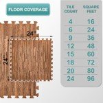 Wood Grain Interlocking Foam Floor Tiles - 96 Sq. Ft