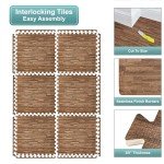 Wood Grain Interlocking Foam Floor Tiles - 96 Sq. Ft