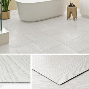 Livelynine Peel and Stick White Wood Floor Tiles