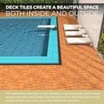 Solid Acacia Wood Interlocking Deck Tiles - Pack of 6