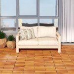 Solid Acacia Wood Interlocking Deck Tiles - Pack of 6