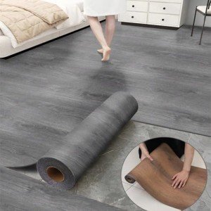Gray Wood Grain Peel and Stick Floor Tiles