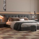 Beige Peel and Stick Vinyl Floor Tiles - 30-Pack