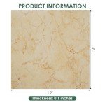 Beige Peel and Stick Vinyl Floor Tiles - 30-Pack