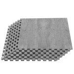 Farmhouse-Style Interlocking Foam Floor Tiles - Gray