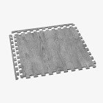 Farmhouse-Style Interlocking Foam Floor Tiles - Gray