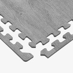 Farmhouse-Style Interlocking Foam Floor Tiles - Gray