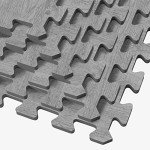 Farmhouse-Style Interlocking Foam Floor Tiles - Gray