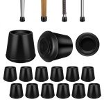 Rubber Chair Leg Caps - Noise Reduction, 24 Pack
