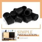 Rubber Chair Leg Caps - Noise Reduction, 24 Pack