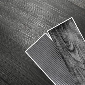 Dark Grey Peel and Stick Wood Grain Floor Tiles
