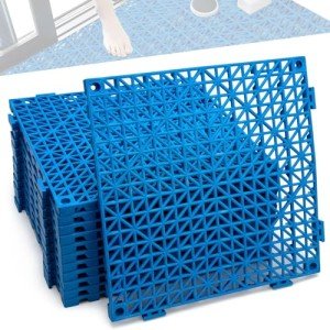 Modular Interlocking Drainage Floor Tiles - 12 Pcs