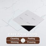 White Marble Vinyl Flooring Tiles - 20 Packs