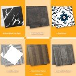 WOWSTAR Blue Flower Peel and Stick Floor Tiles