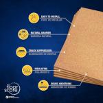 QEP Natural Cork Underlayment 1/2 Inch, 150 Sq Ft