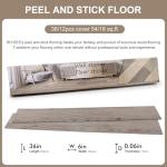 Grey Brown Peel and Stick Vinyl Floor Tiles 36-Pack