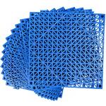 Modular Interlocking Non-Slip Rubber Floor Tiles - 12 Pack