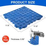 Modular Interlocking Non-Slip Rubber Floor Tiles - 12 Pack