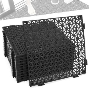12 Pcs Non-Slip Interlocking Drainage Floor Tiles