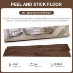 Brown Peel and Stick Vinyl Floor Tiles 12-Pack