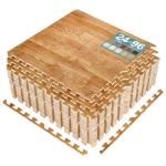 Wood Grain Interlocking Foam Floor Tiles, 96 Sq. Ft