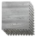 Natural Gray Wood Grain Foam Interlocking Tiles, 100 Sq Ft