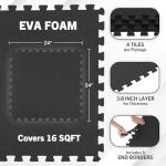 EVA Foam Interlocking Mat Tiles 4-Pack - Black