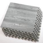 Natural Gray Wood Grain Foam Interlocking Tiles, 100 Sq Ft